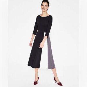 Claudia Ponte Midi Dress / black/white/gray